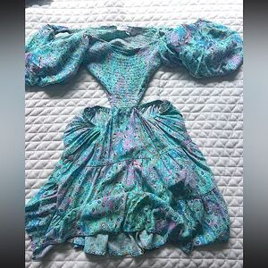 Teal cutout dress. Size medium.